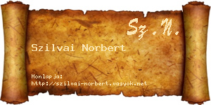 Szilvai Norbert névjegykártya